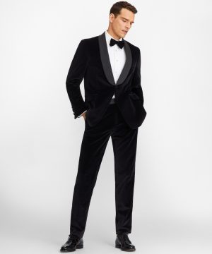Brooks Brothers Men's Regent Fit Shawl Collar Velvet Tuxedo
