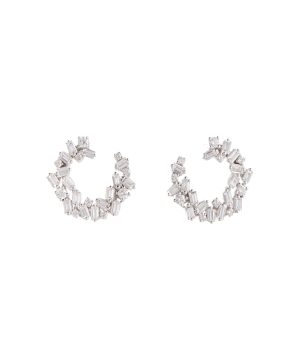 Chloé 18kt white gold hoop earrings with diamonds