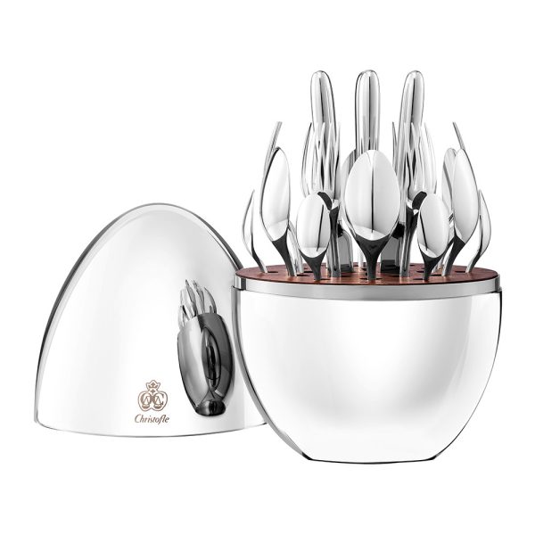 Christofle - Mood Cutlery Egg - Set of 24 - Silver Plated