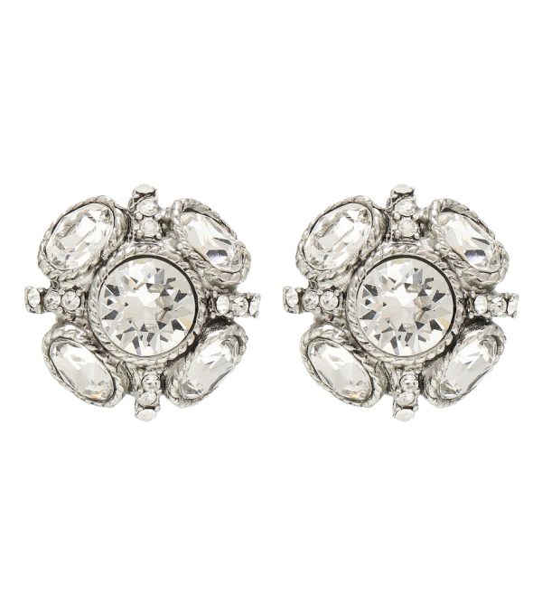 Classic Button crystal-embellished earrings