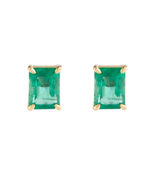 Colombian 18kt yellow gold earrings with emeralds