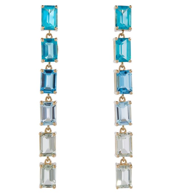 Dawn 14kt yellow gold earrings with topaz