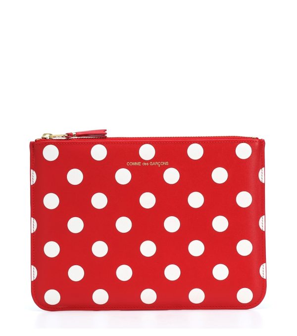 Dots Large leather pouch