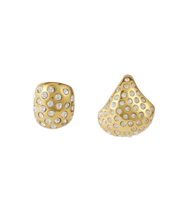 Dual crystal-embellished earrings
