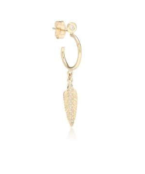 Exclusive to Mytheresa - Feather 14kt gold and diamond earring