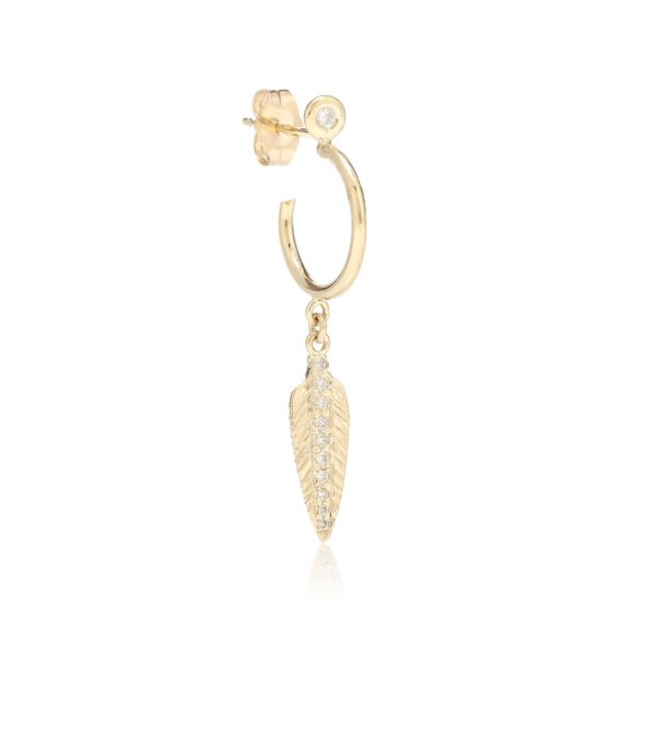 Exclusive to Mytheresa - Feather 14kt gold and diamond earring