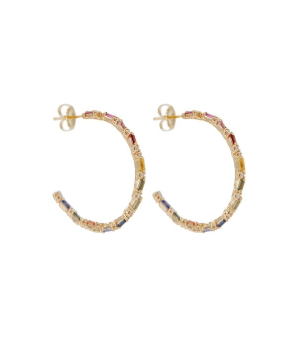 Exclusive to Mytheresa - Fireworks 18kt gold hoop earrings with sapphires and diamonds