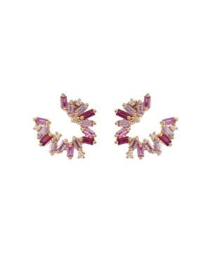Exclusive to Mytheresa - Spiral 18kt gold earrings with rubies, sapphires and diamonds