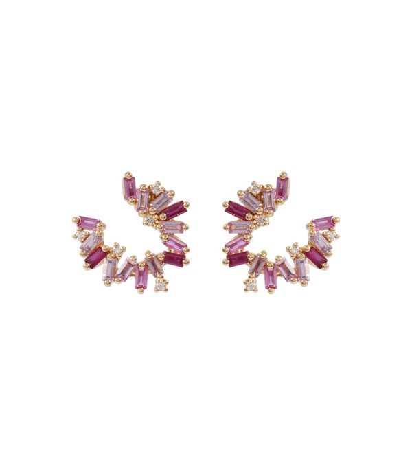 Exclusive to Mytheresa - Spiral 18kt gold earrings with rubies, sapphires and diamonds
