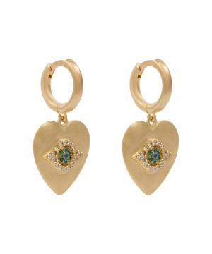 Eye Love 18kt gold earrings with diamonds, sapphires and tsavorites