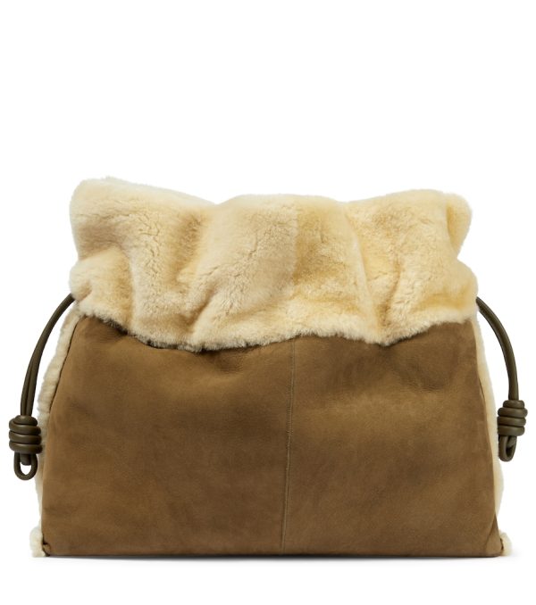 Flamenco XL suede and shearling tote