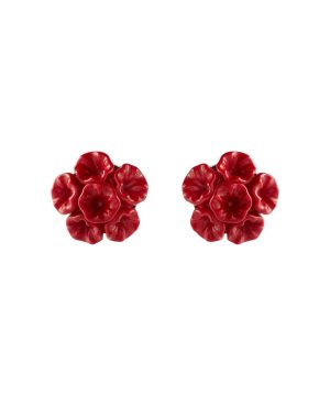 Floral clip-on earrings