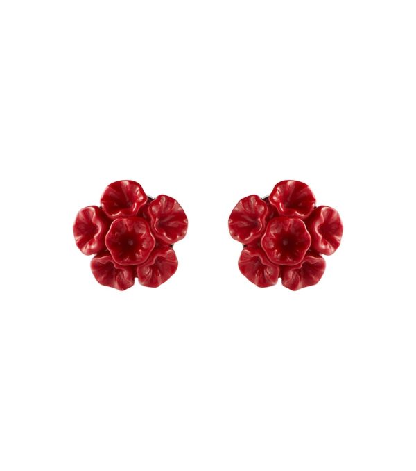 Floral clip-on earrings