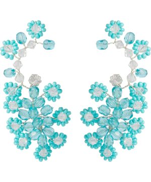 Floral crystal-embellished earrings