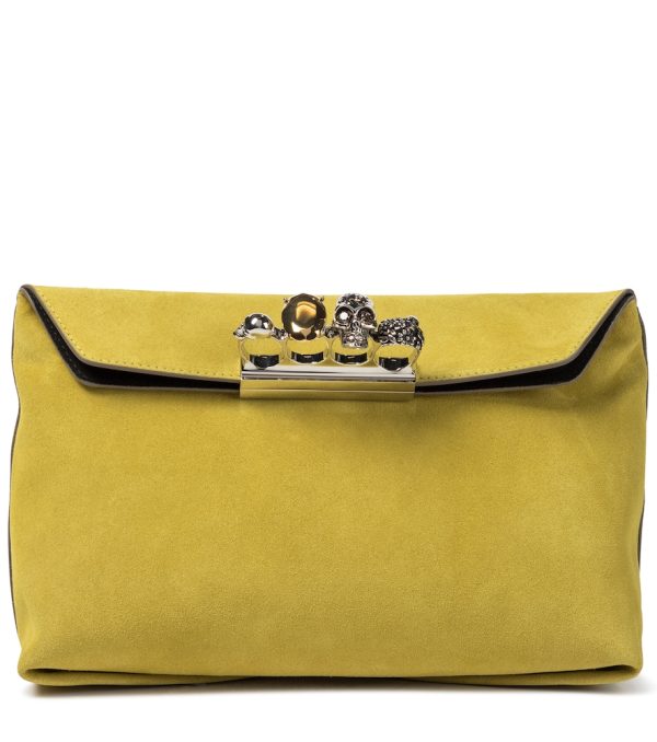 Four Ring suede clutch
