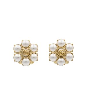 GG faux pearl clip-on earrings