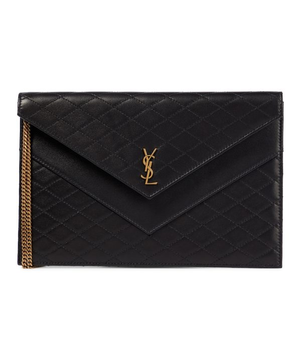 Gaby quilted leather clutch