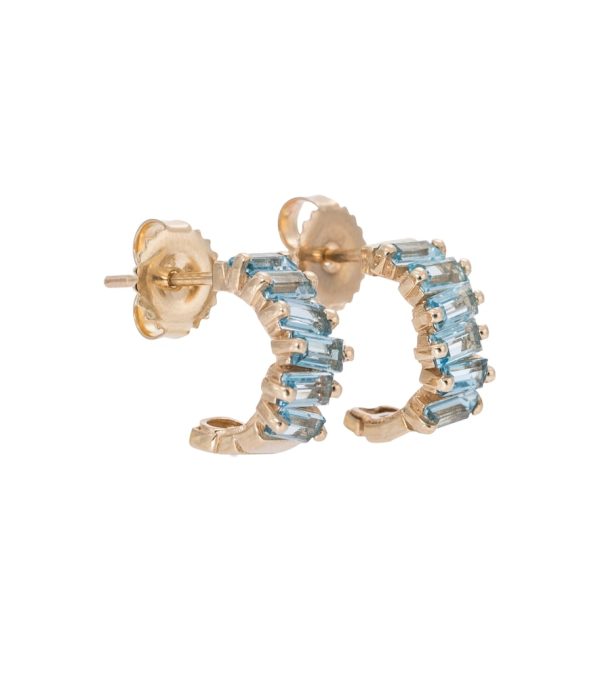 Gia 14kt gold hoop earrings with topaz
