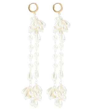 Gold-plated earrings with faux pearls