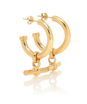 Gold-plated hoop earrings