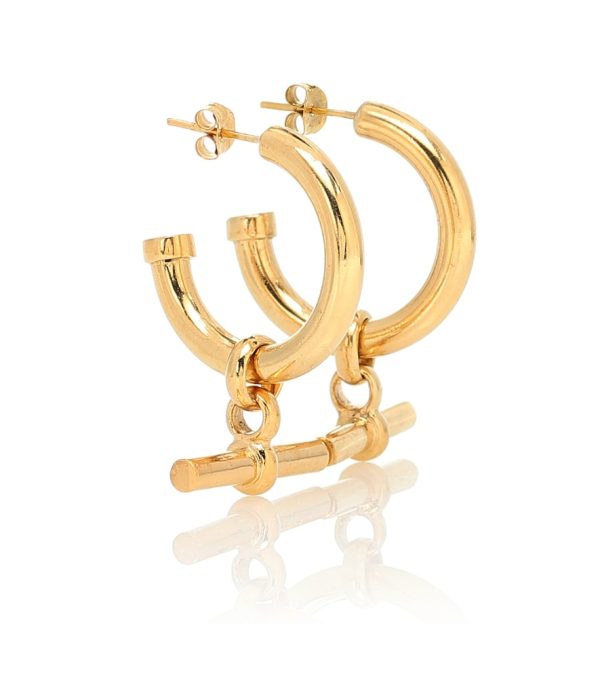Gold-plated hoop earrings