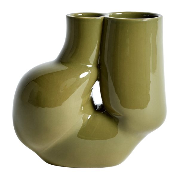HAY - W & S Double Vase - Olive Green
