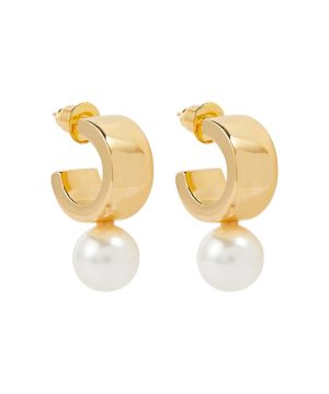 Hoop earrings with faux pearls
