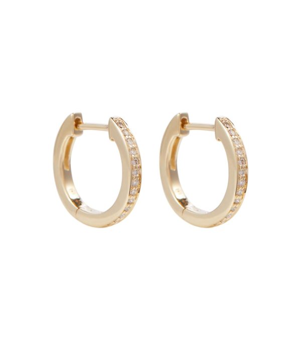 Huggie 14kt gold and diamond earrings