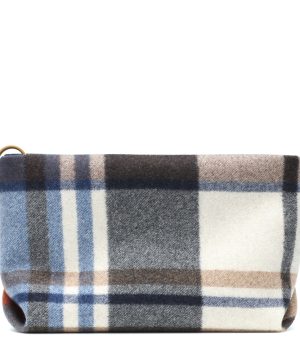 Inside Out cashmere and leather pouch