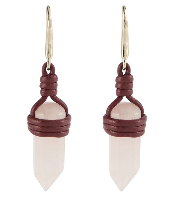 Jemma leather and quartz earrings