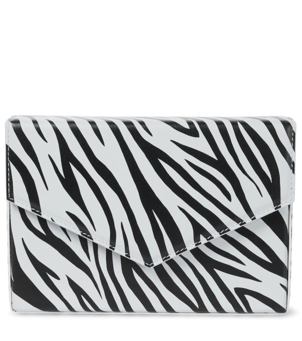 Johana zebra-print leather clutch