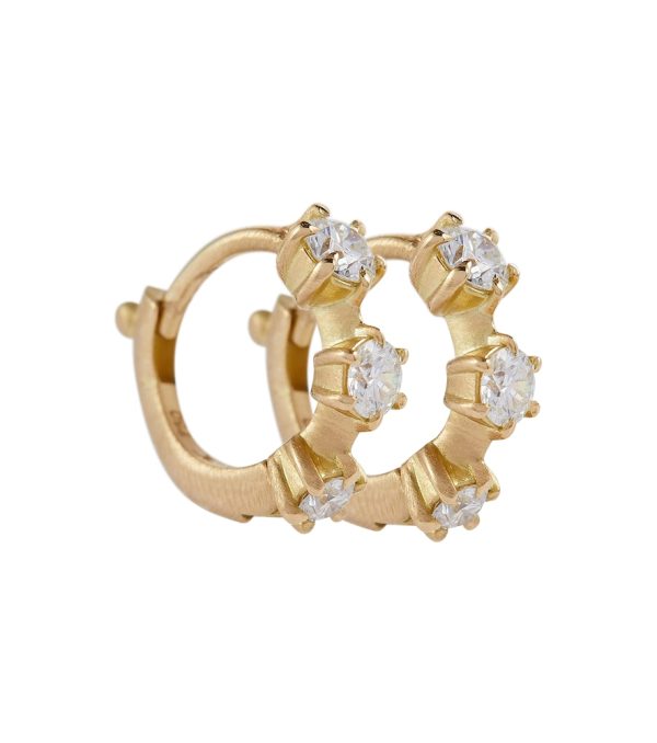 Kismet Mini 18kt gold earrings with diamonds