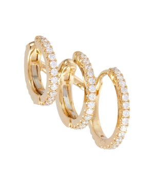 Linked Pave Eternity 18kt gold stacked ear cuff with diamonds