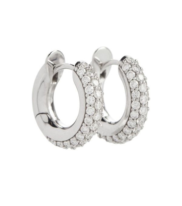 Macro Hoop 18kt gold earrings with diamonds