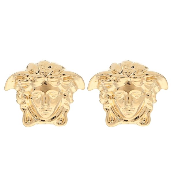 Medusa gold-plated earrings