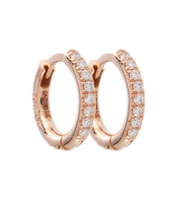 New Mini Hoops 18kt rose gold earrings with diamonds