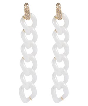 Pave Curl 18kt gold earrings with diamonds