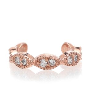 Pave Marquise 14kt rose gold ear cuff with diamonds