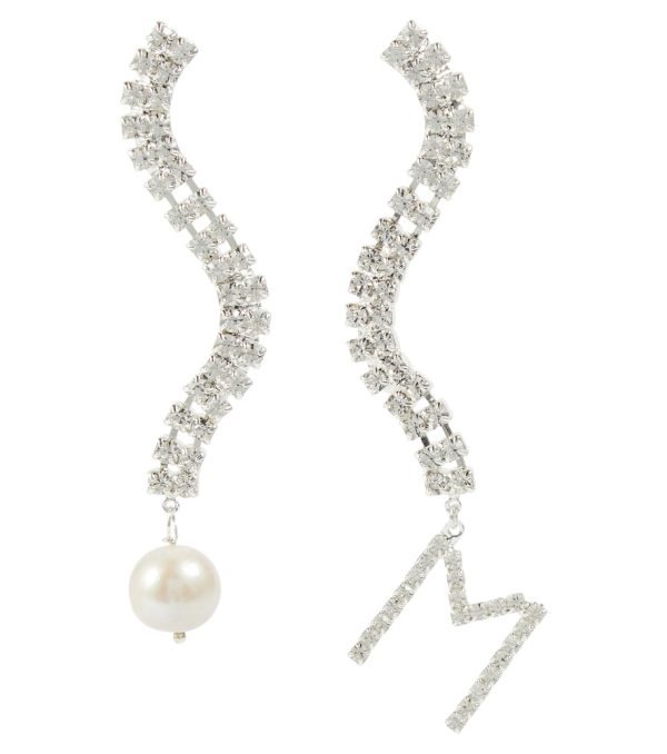 Pearl-embellished crystal earrings