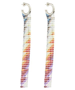 Pixel Long hoop earrings
