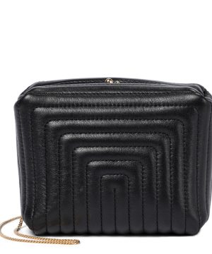 Quilted leather clutch