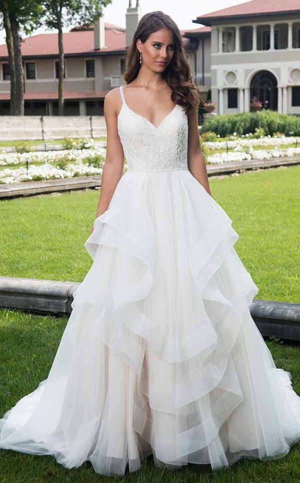 Rachel Allan Bridal - M629 Tiered Sleeveless Beaded Bridal Dress