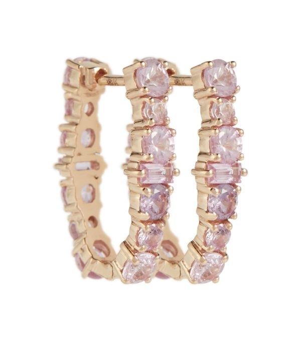 Rivulet 18kt rose gold hoop earrings with sapphires