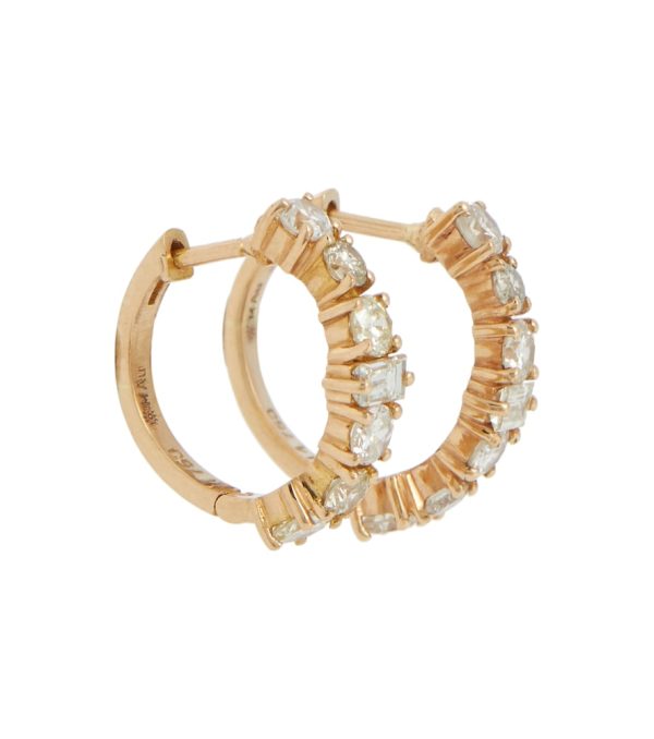Rivulet 18kt yellow gold hoop earrings with diamonds