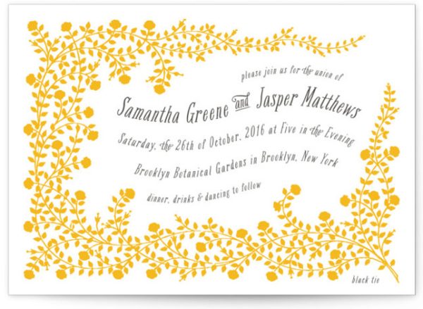 Rose Garden Letterpress Wedding Invitations