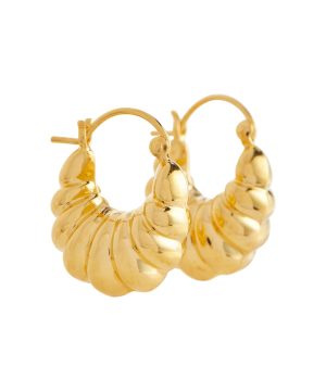 Shell 18kt gold vermeil hoop earrings