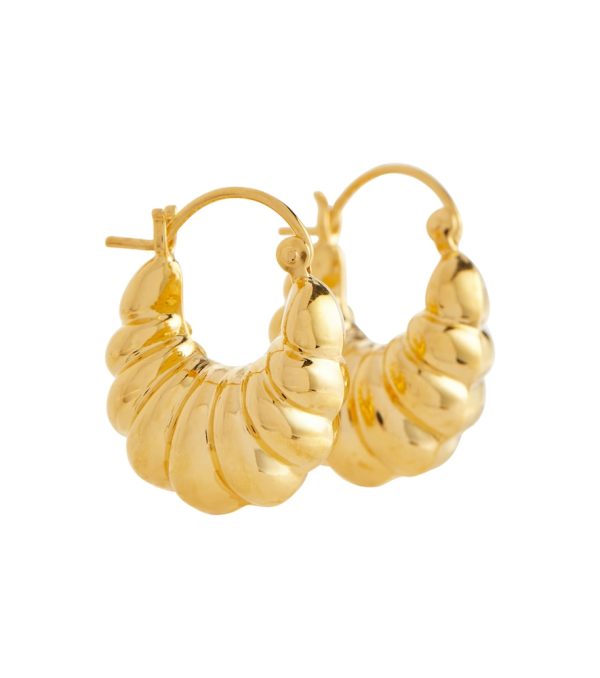 Shell 18kt gold vermeil hoop earrings