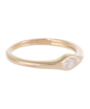 Single Marquise 14kt gold and diamond ring