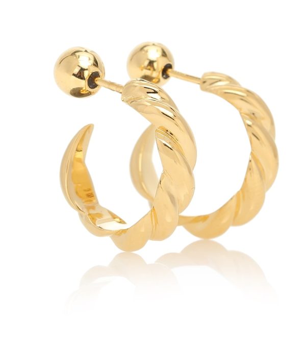 Small Rope 18kt gold vermeil hoop earrings