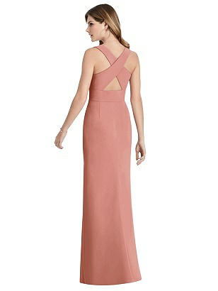 Special Order Criss Cross Back Trumpet Gown with Front Slit